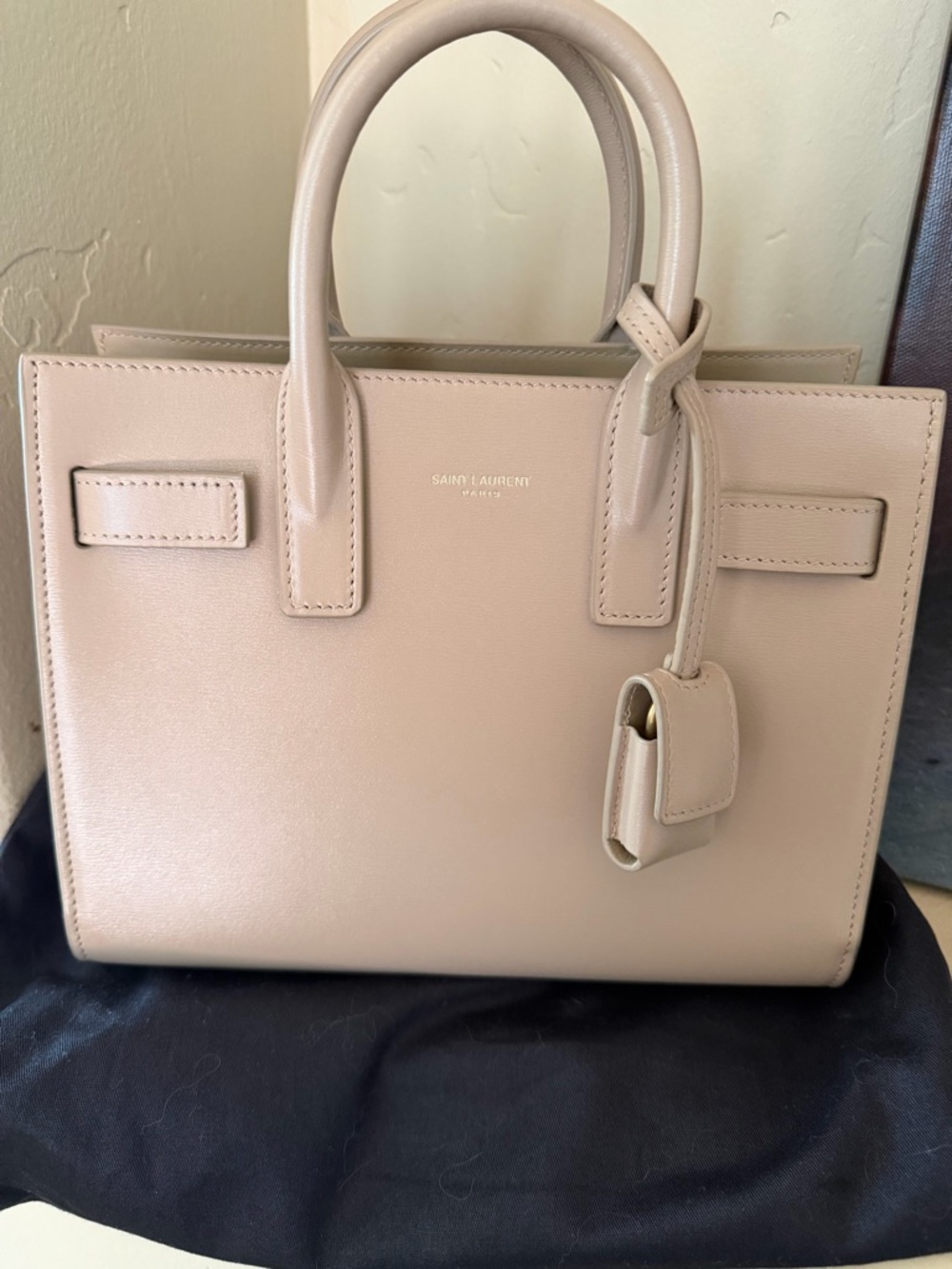 Saint Laurent Beige Leather Sac de Jour Nano Tote